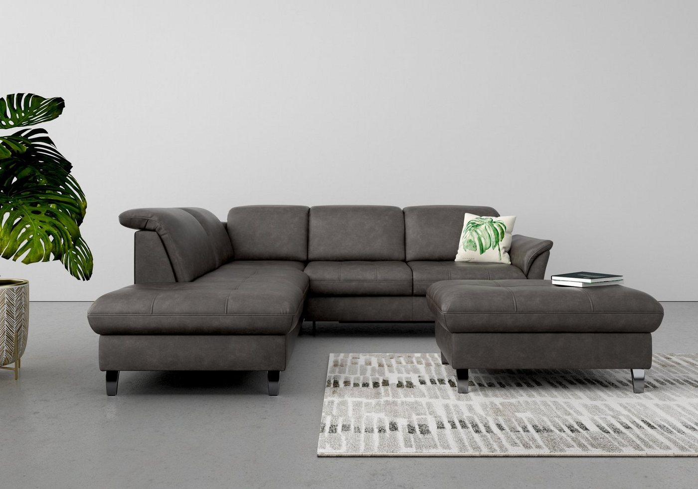 sit&more Ecksofa Maggiore L-Form, wahlweise mit Kopfteilverstellung, Bettfunktion und Stauraum von sit&more