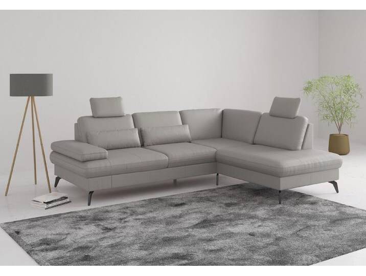 sit&more Ecksofa Morris L-Form, inkl. Sitztiefenverstellung, Bettfunktion & Bettkasten, grau, mit Armteilfunktion-mit Bettfunktion-mit Bettkasten von sit&more