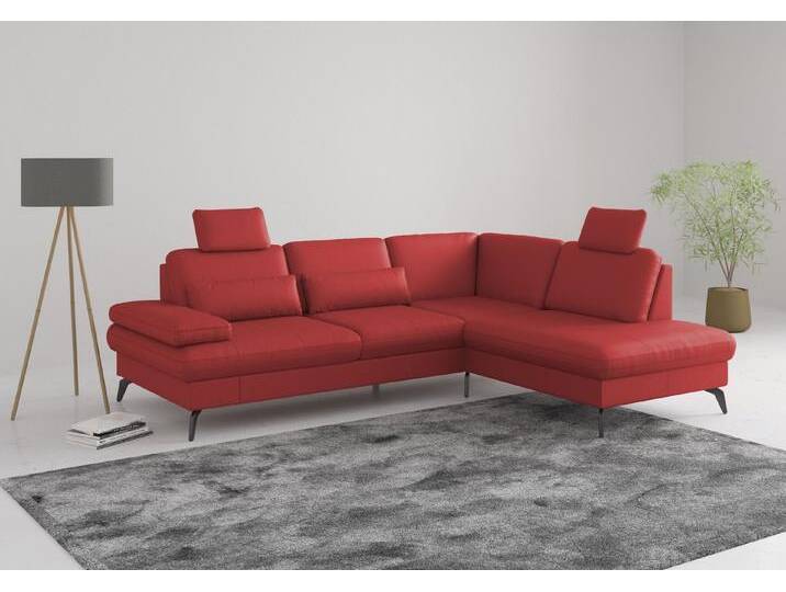 sit&more Ecksofa Morris L-Form, inkl. Sitztiefenverstellung, Bettfunktion & Bettkasten, rot, mit Armteilfunktion-mit Bettfunktion-mit Bettkasten von sit&more
