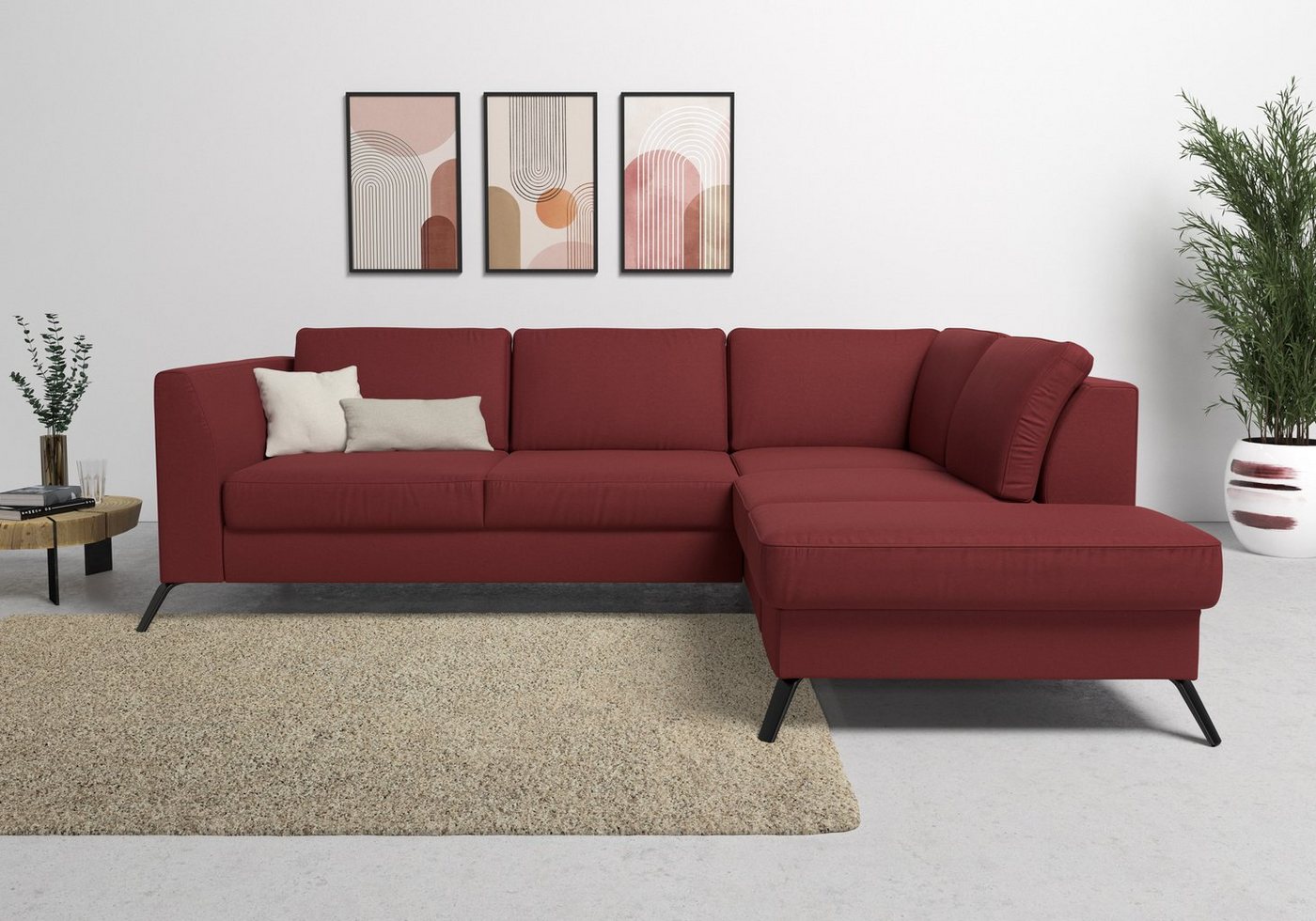 sit&more Ecksofa Olsen, inklusive Sitztiefenverstellung, wahlweise mit Bettfunktion, 15cm hoch von sit&more