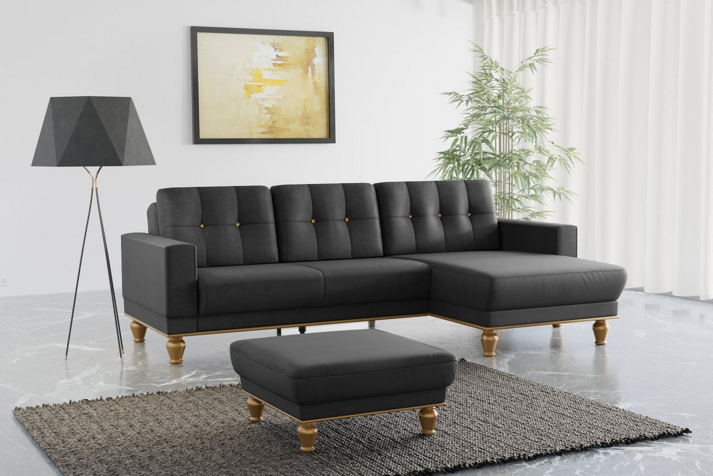 sit&more Ecksofa Orient 5 V, mit Strass-Stein, wahlweise mit Bettfunktion und Bettkasten von sit&more