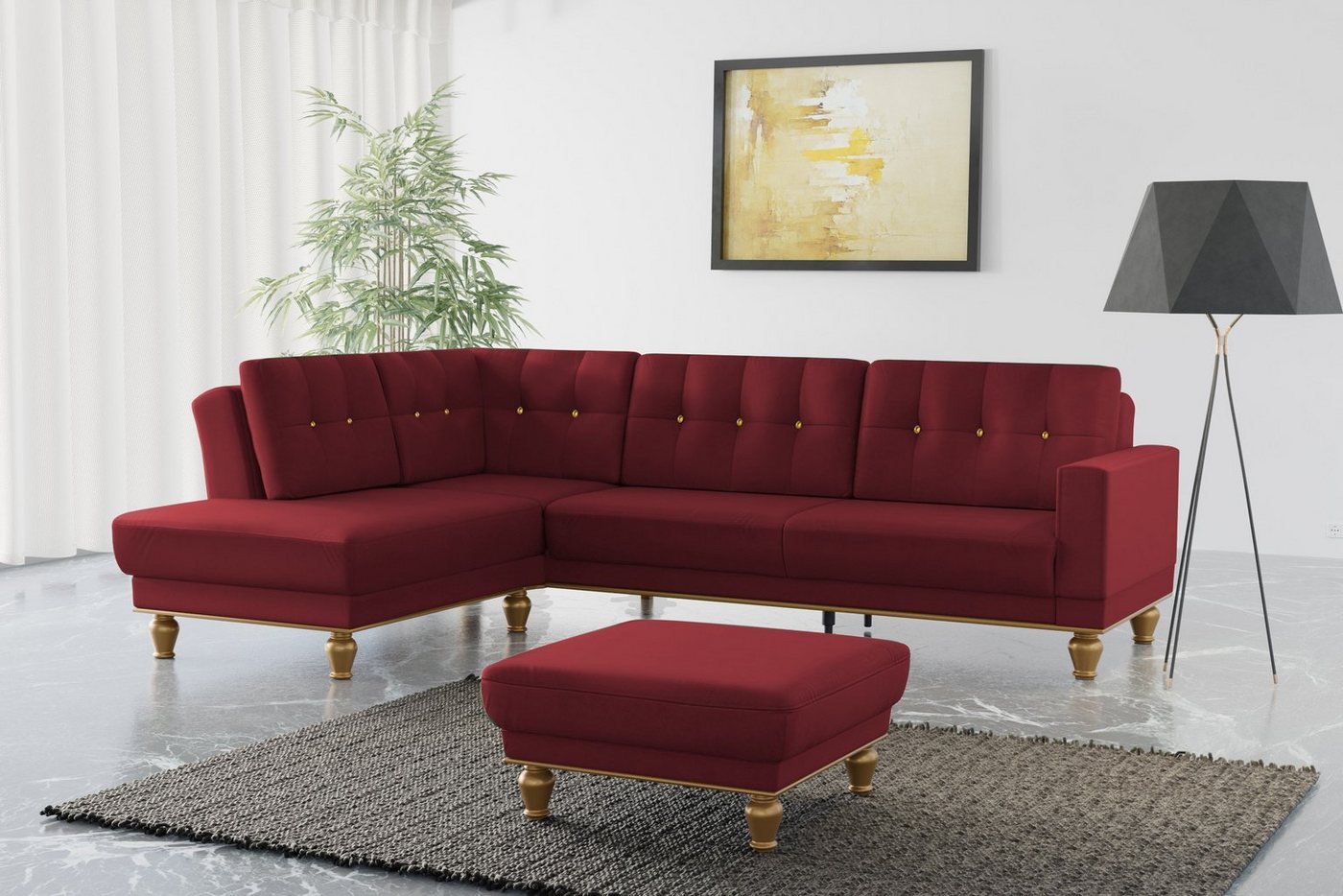 sit&more Ecksofa Orient 5 V, mit Strass-Stein, wahlweise mit Bettfunktion und Bettkasten von sit&more