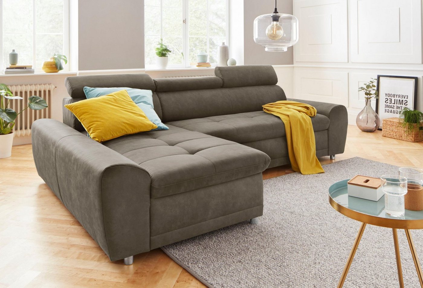 sit&more Ecksofa Riva L-Form, inklusive Kopteilverstellung, wahlweise mit Bettfunktion von sit&more