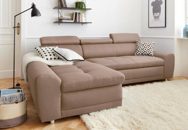 sit&more Ecksofa Riva L-Form, inklusive Kopteilverstellung, wahlweise mit Bettfunktion von sit&more