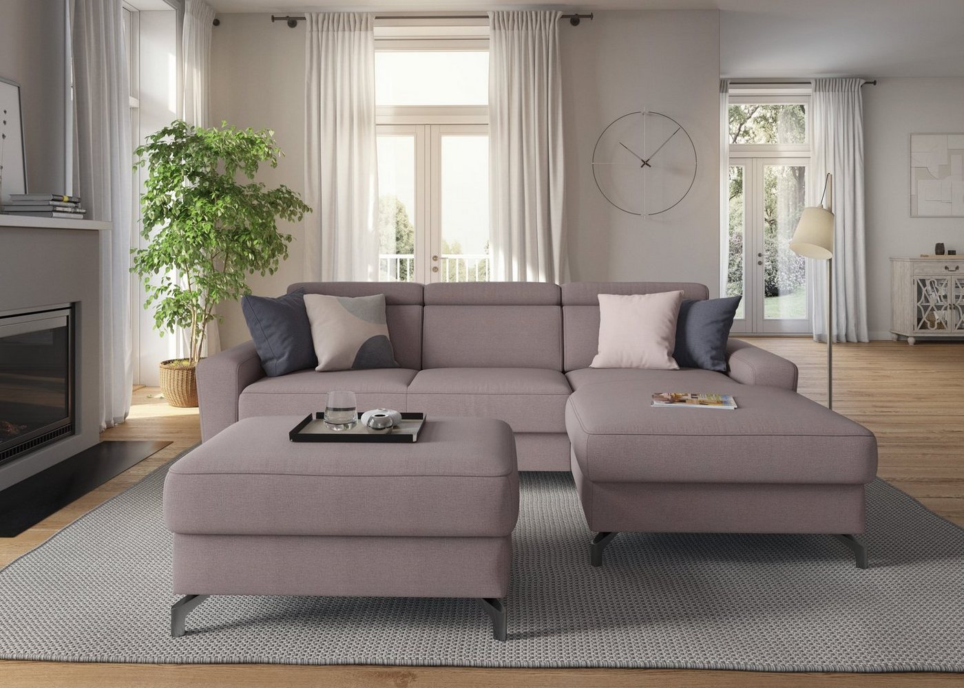 sit&more Ecksofa Scarlett L-Form, inklusive Kopfteilverstellung, wahlweise mit Bettfunktion, Bettkasten von sit&more