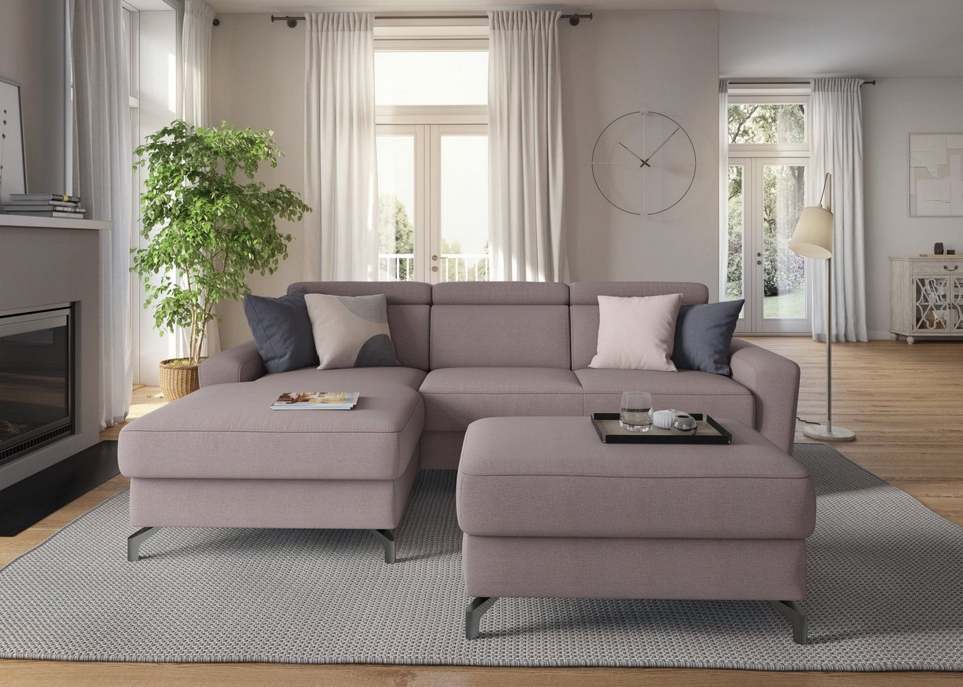 sit&more Ecksofa Scarlett L-Form, inklusive Kopfteilverstellung, wahlweise mit Bettfunktion, Bettkasten von sit&more