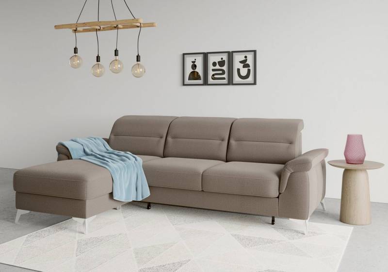 sit&more Ecksofa Sinatra L-Form, mit Recamiere, optinal mit Kopfteilverstellung und Armteilfunktion von sit&more