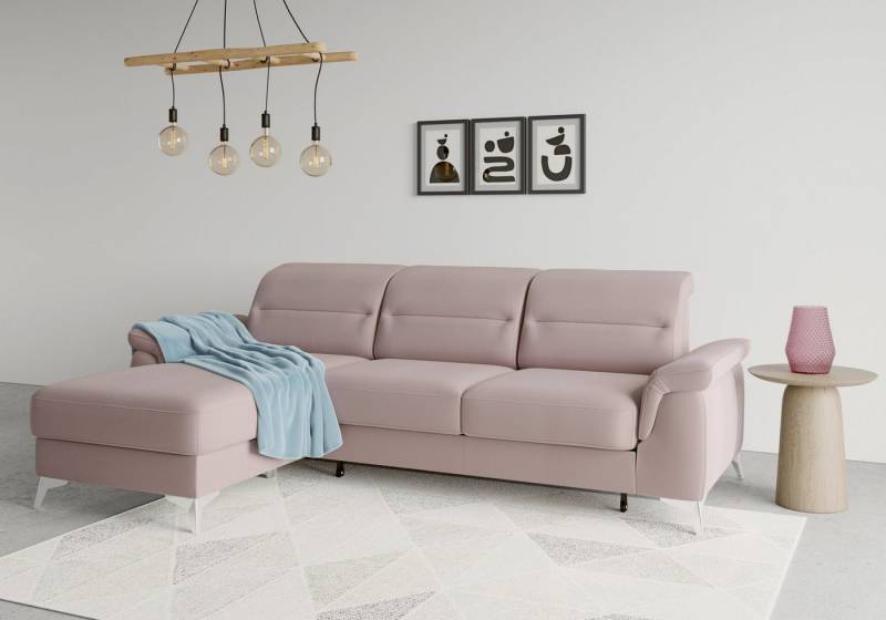 sit&more Ecksofa Sinatra L-Form, mit Recamiere, optinal mit Kopfteilverstellung und Armteilfunktion von sit&more
