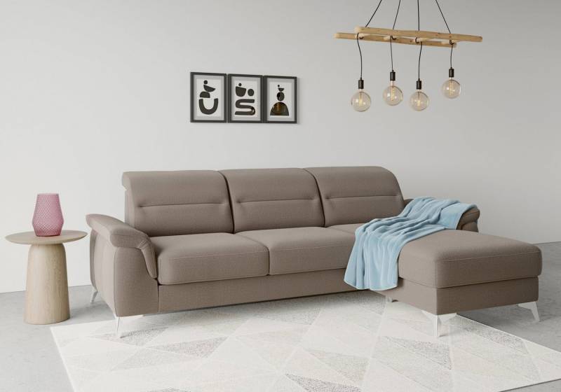 sit&more Ecksofa Sinatra L-Form, mit Recamiere, optinal mit Kopfteilverstellung und Armteilfunktion von sit&more
