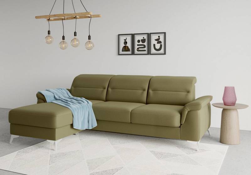 sit&more Ecksofa Sinatra L-Form, mit Recamiere, optinal mit Kopfteilverstellung und Armteilfunktion von sit&more