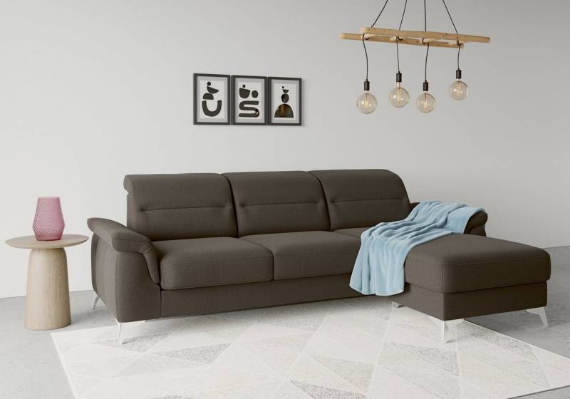 sit&more Ecksofa Sinatra L-Form, mit Recamiere, optinal mit Kopfteilverstellung und Armteilfunktion von sit&more