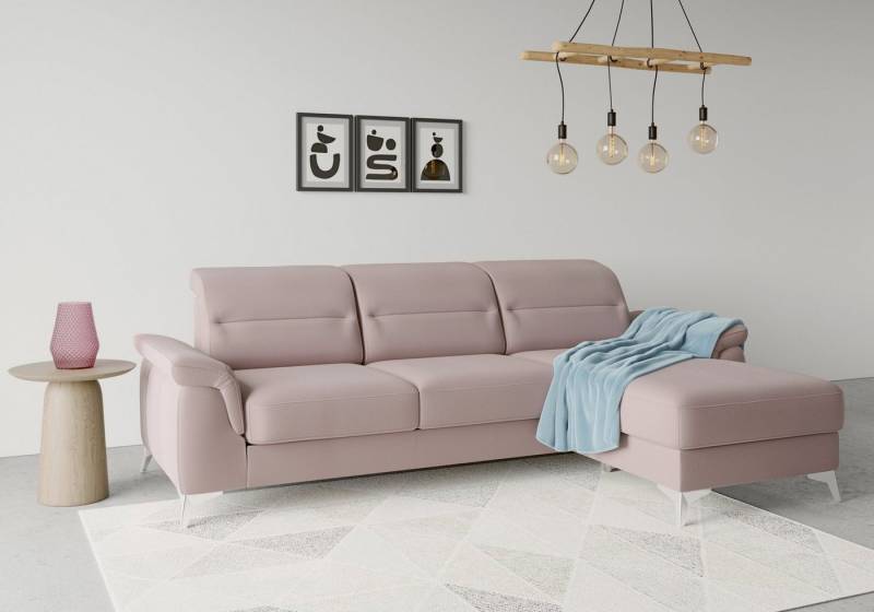 sit&more Ecksofa Sinatra L-Form, mit Recamiere, optinal mit Kopfteilverstellung und Armteilfunktion von sit&more