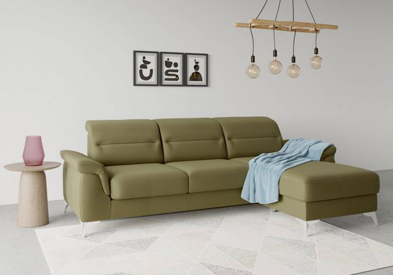 sit&more Ecksofa Sinatra L-Form, mit Recamiere, optinal mit Kopfteilverstellung und Armteilfunktion von sit&more