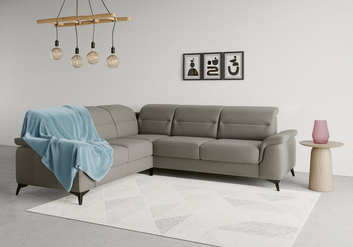 sit&more Ecksofa Sinatra L-Form, optinal mit Kopfteilverstellung und Armteilfunktion, Metallfüße sit&more Ecksofa Sinatra L-Form, optinal mit Kopfteilverstellung und Armteilfunktion, Metallfüße von sit&more