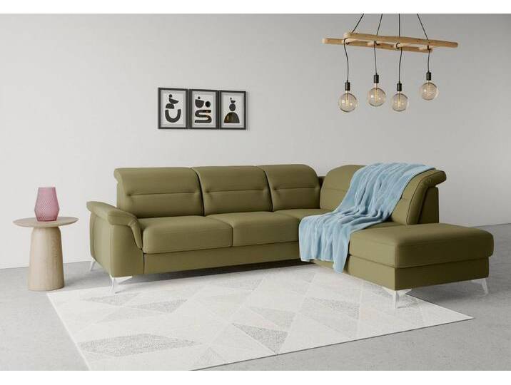 sit&more Ecksofa Sinatra L-Form, mit Ottomane, grün, Mit Armteilfunktion-Mit Kopfteilverstellung-Ohne Bettfunktion-Ohne Stauraum, olive sit&more Ecksofa Sinatra L-Form, mit Ottomane, grün, Mit Armteilfunktion-Mit Kopfteilverstellung-Ohne Bettfunktion-Ohne Stauraum, olive von sit&more