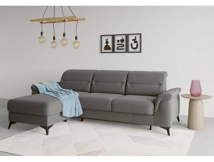 sit&more Ecksofa Sinatra L-Form, mit Recamiere, grau, Mit Armteilfunktion-Mit Bettfunktion-Mit Bettkasten-Mit Kopfteilverstellung, grau sit&more Ecksofa Sinatra L-Form, mit Recamiere, grau, Mit Armteilfunktion-Mit Bettfunktion-Mit Bettkasten-Mit Kopfteilverstellung, grau von sit&more