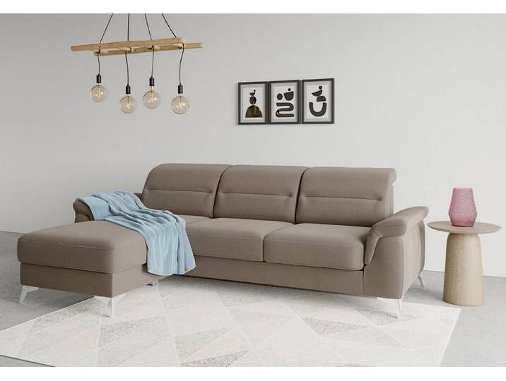 sit&more Ecksofa Sinatra L-Form, mit Recamiere, optinal mit Kopfteilverstellung und Armteilfunktion, braun von sit&more