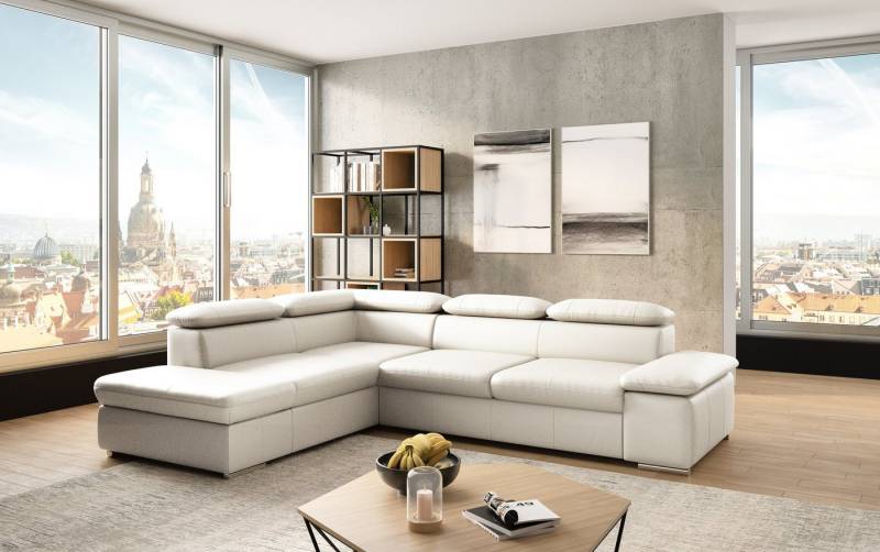 sit&more Ecksofa Valentine, L-Form, Sofa mit Armteil- & Kopfteilverstellung, optional mit Bettfunktion, Ottomane links oder rechts, NaturLEDER® von sit&more