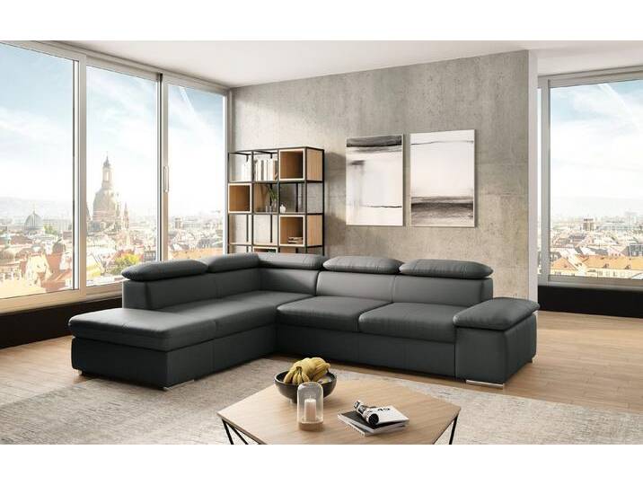 sit&more Ecksofa Valentine, L-Form, Sofa mit Armteil- & Kopfteilverstellung, Ottomane links oder rechts, NaturLEDER®, grau, mit Bettfunktion von sit&more