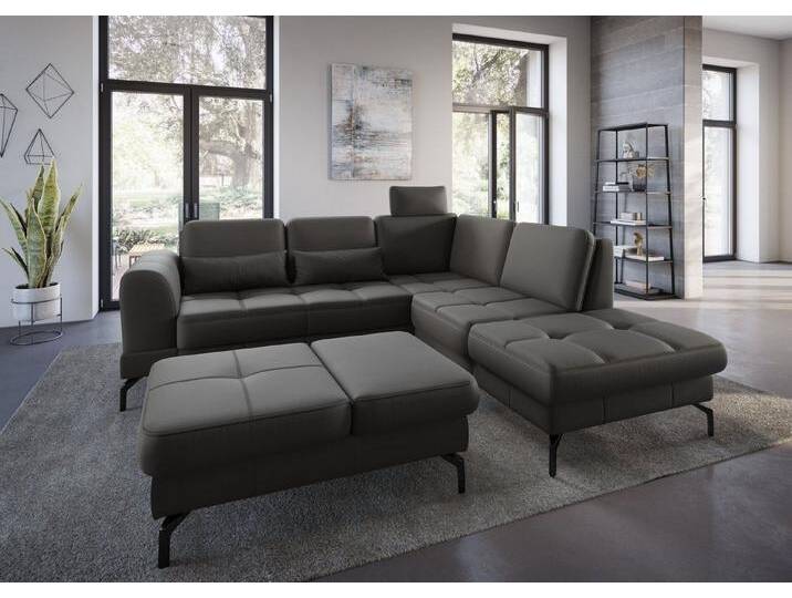 sit&more Hocker Bendigo, mit Klappfunktion, Bodenfreiheit 15 cm, braun, mit schwarzem Nickelfuß, mokka von sit&more