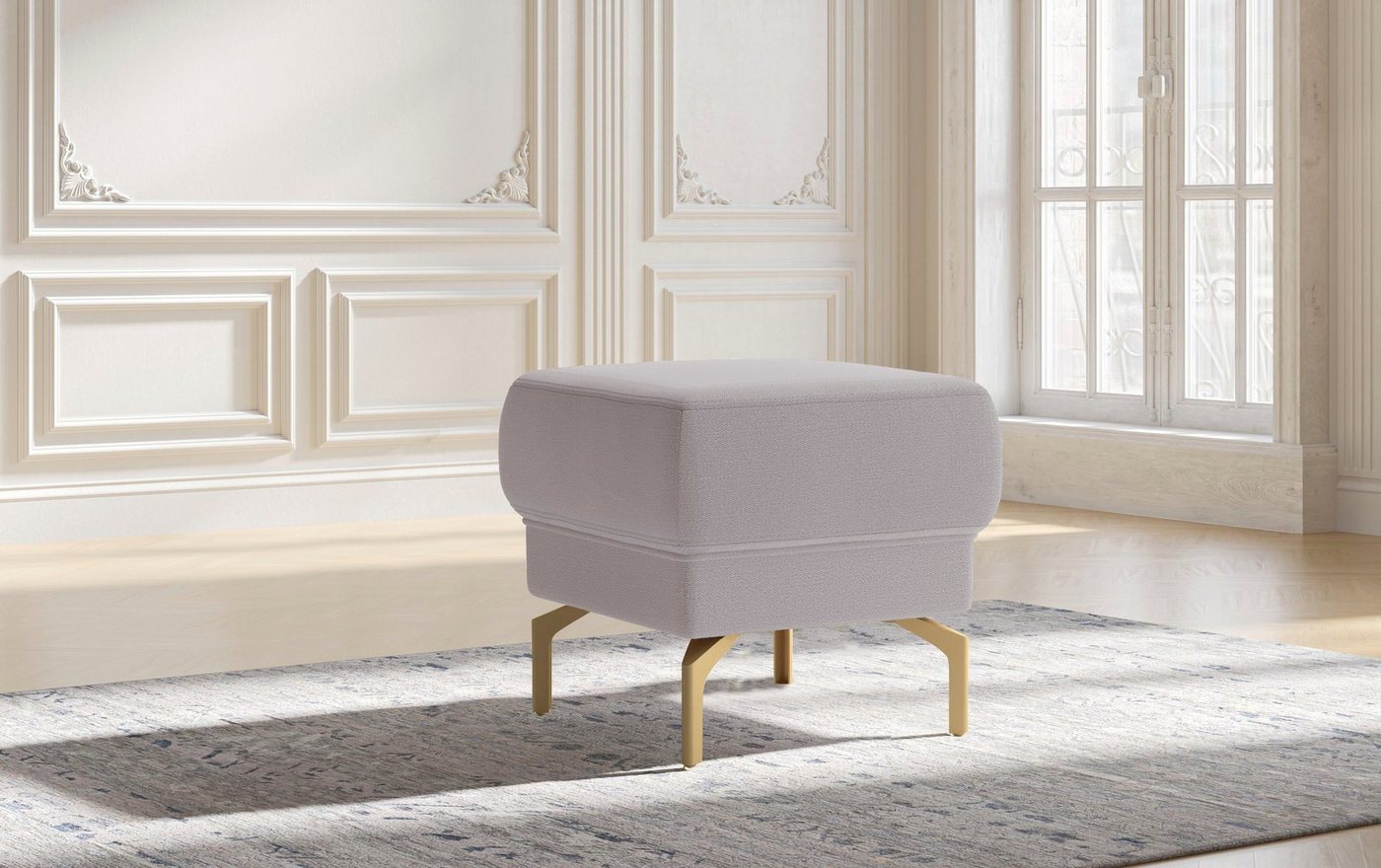 sit&more Hocker Orient 4 V, goldfabene Metallfüße von sit&more