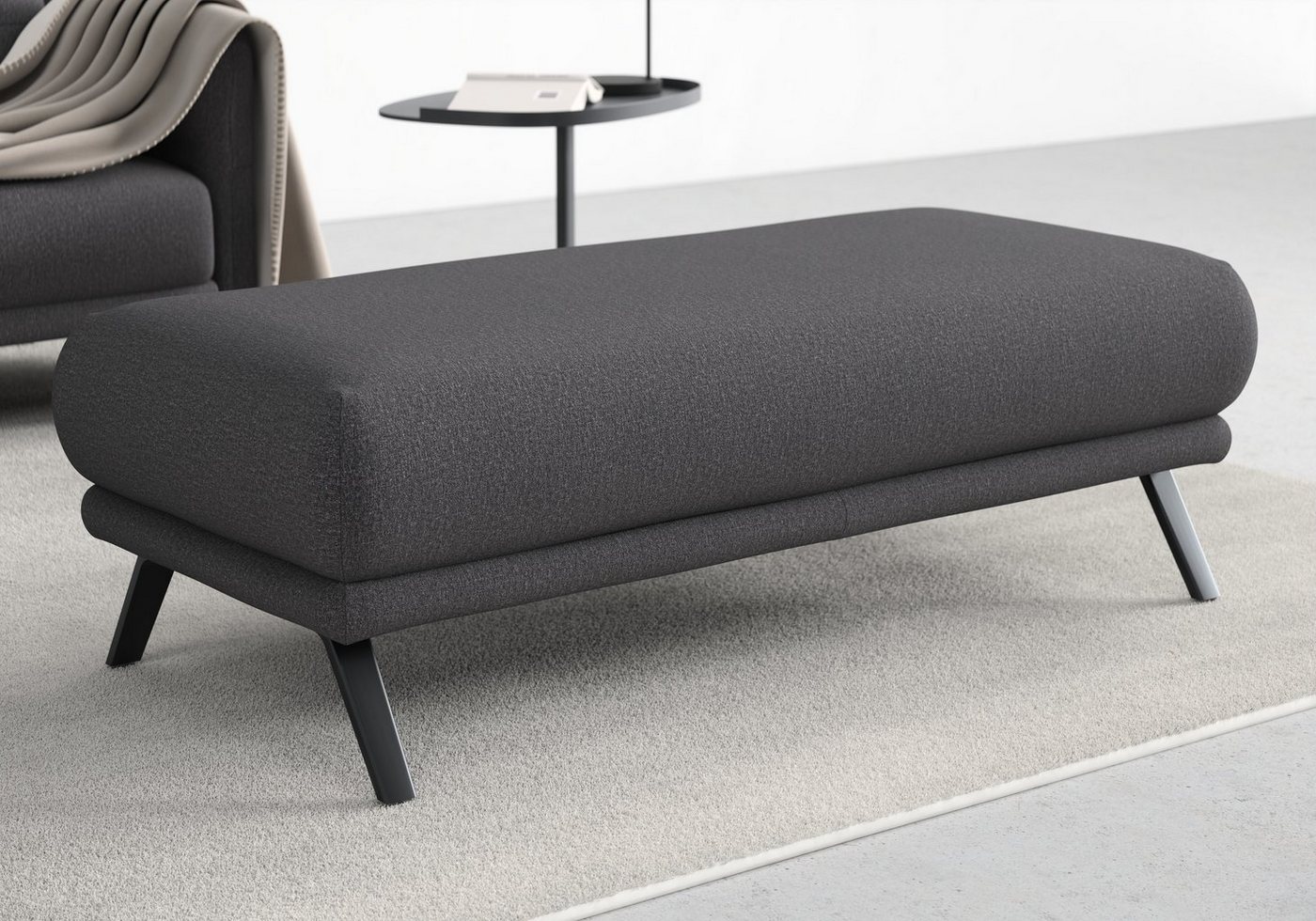 sit&more Hockerbank Scandia, Mit schwarzen matten Metallfüßen von sit&more