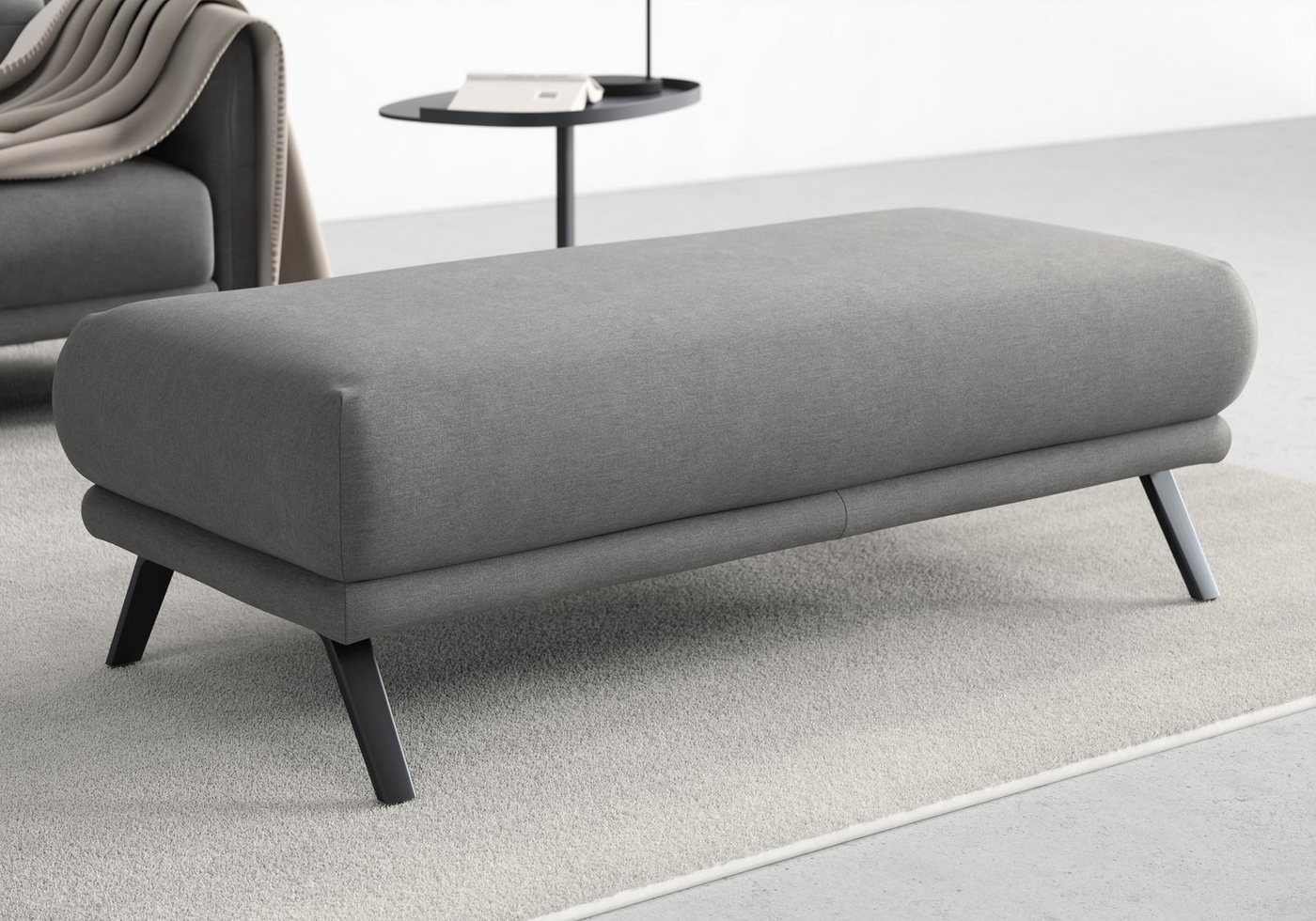 sit&more Hockerbank Scandia, Mit schwarzen matten Metallfüßen von sit&more