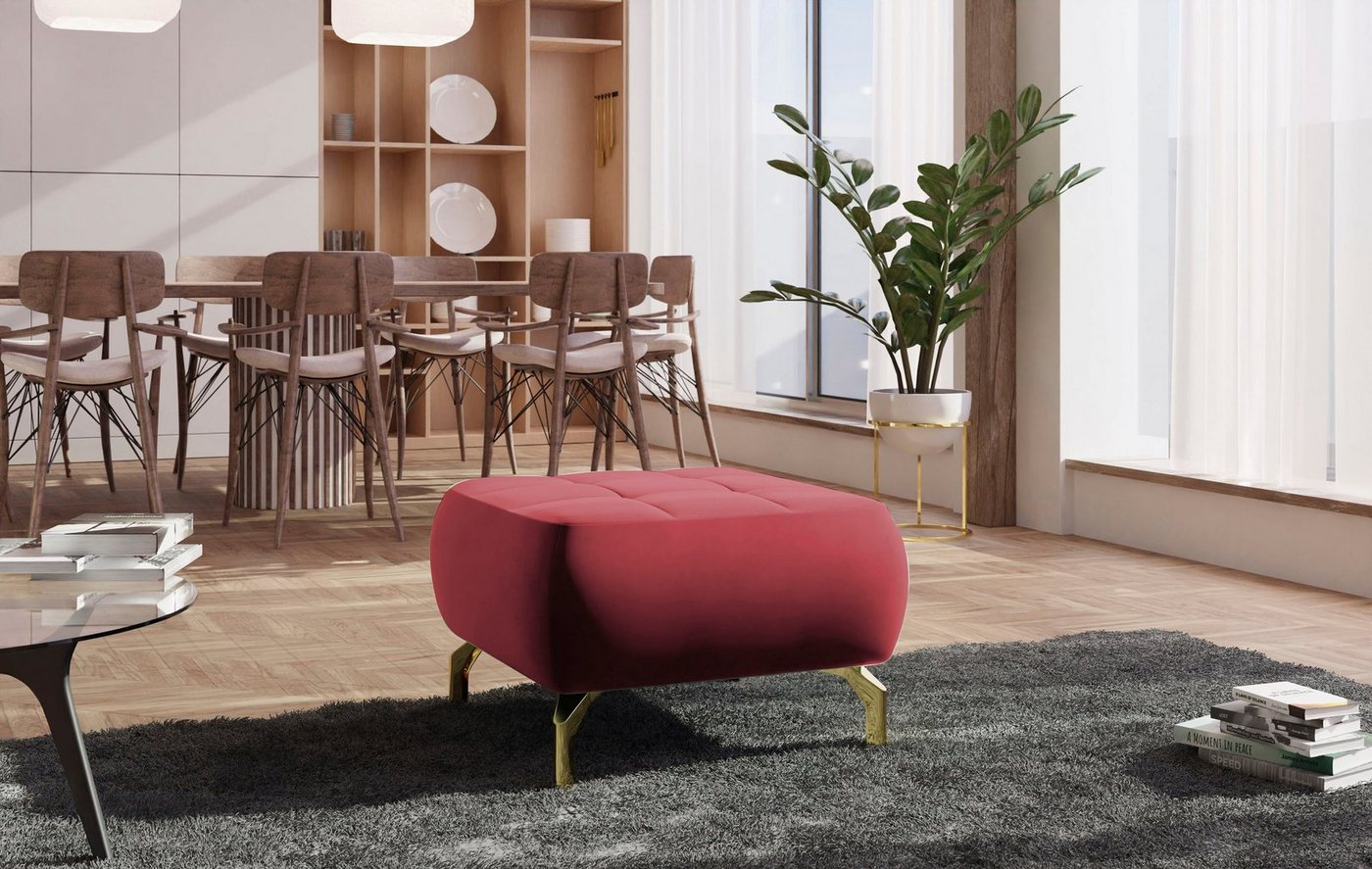 sit&more Polsterhocker Orient 1 V, goldfarbene Metallfüße von sit&more
