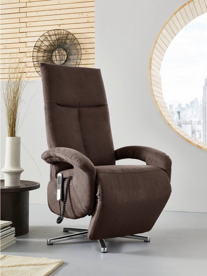 sit&more TV-Sessel Tycoon mit Kopfteilverstellung und 360° Drehfunktion, wahlweise manuell oder elektrischer Funktion, auch mit Akku (kabellos) von sit&more