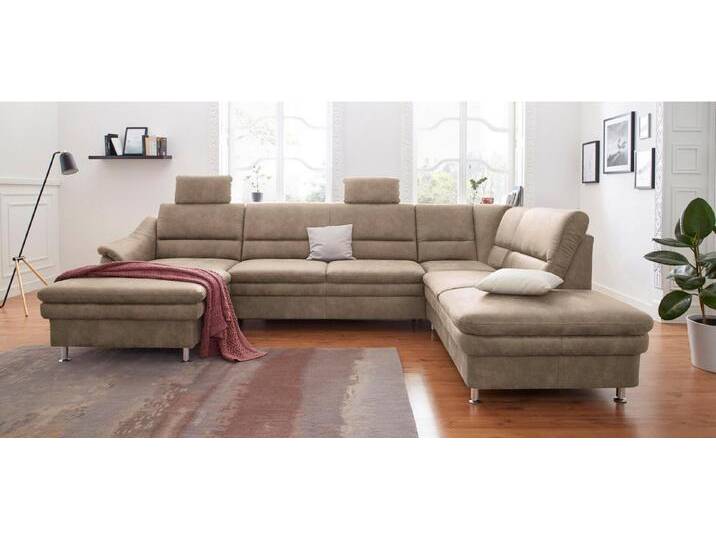 sit&more Wohnlandschaft Cardoso U-Form, mit Federkern und Kopfstützen, mit Bettfunktion und Relaxfunktion, beige, mit Relaxfunktion von sit&more