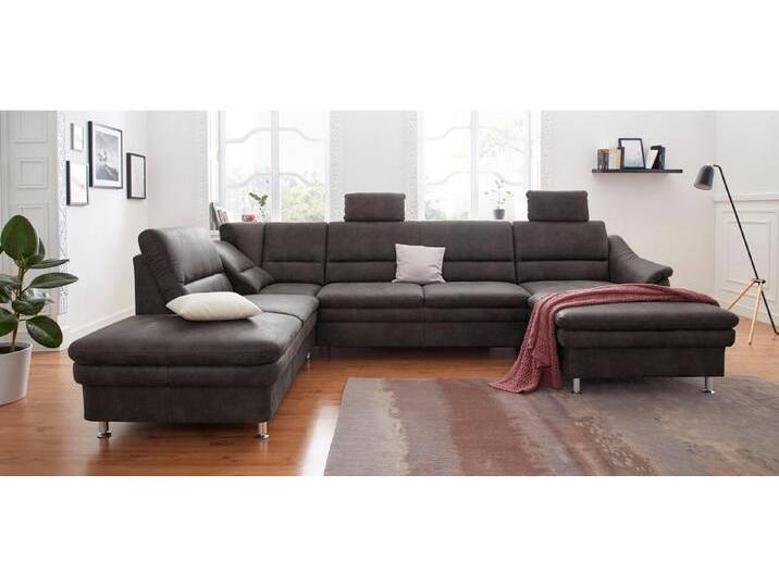 sit&more Wohnlandschaft Cardoso U-Form, mit Federkern und Kopfstützen, mit Bettfunktion und Relaxfunktion, grau, mit Bettfunktion-mit Relaxfunktion von sit&more