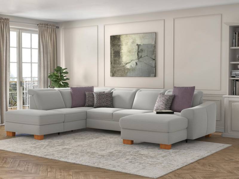 sit&more Wohnlandschaft Dundee U-Form, mit Federkern und Massivholzfüßen, wahlweise mit Kopfteilverstellung von sit&more