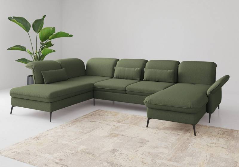 sit&more Wohnlandschaft Emely, inkl. Sitztiefenverstellung, wahlweise mit Bettfunktion,Bettkasten,Kopf- & Armteilverstellung von sit&more