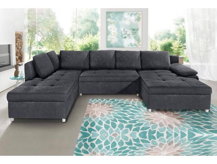 sit&more Wohnlandschaft Labene U-Form, grau, XL-ohne Bettfunktion-ohne Bettkasten-ohne Federkern, dunkelgrau von sit&more