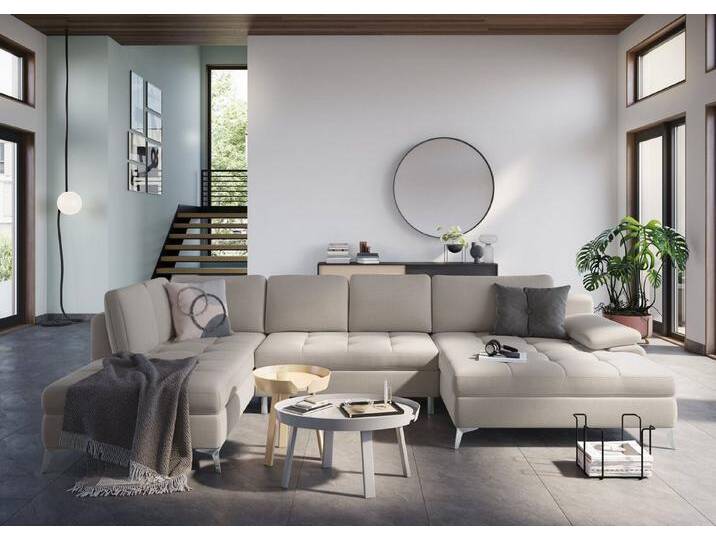 sit&more Wohnlandschaft Latigo U-Form, mit Mega-Recamiere, beige, mit Bettfunktion-mit Bettkasten, elephant sit&more Wohnlandschaft Latigo U-Form, mit Mega-Recamiere, beige, mit Bettfunktion-mit Bettkasten, elephant von sit&more