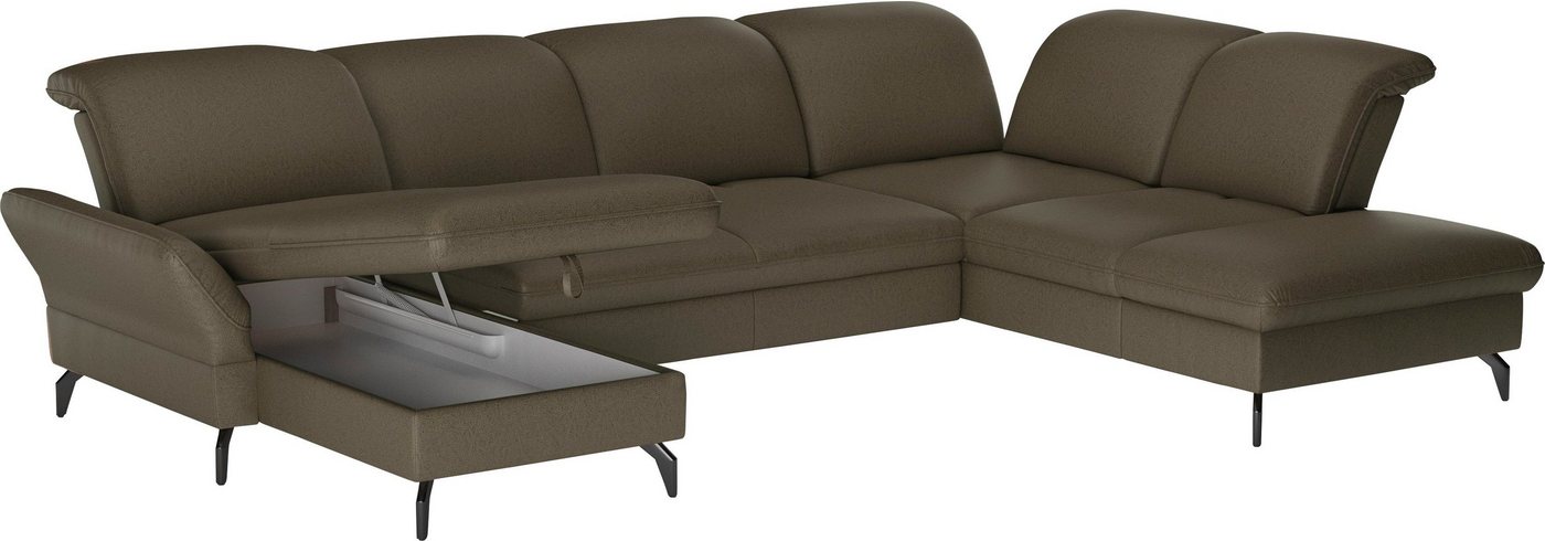 sit&more Wohnlandschaft Leandro U-Form, Wahlweise mit Bett-, Kopfteil - und Armlehnfunktion, sowie Bettkasten sit&more Wohnlandschaft Leandro U-Form, Wahlweise mit Bett-, Kopfteil - und Armlehnfunktion, sowie Bettkasten von sit&more