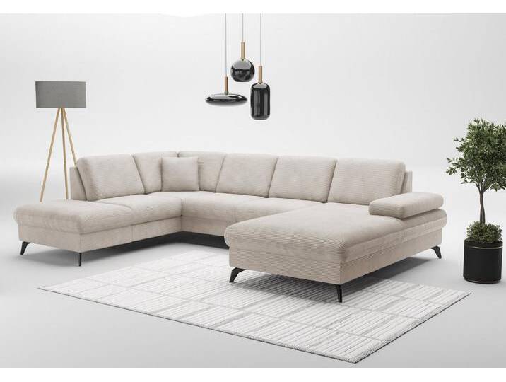 sit&more Wohnlandschaft Morris Jubi U-Form, B: 300 cm, mit Armteilfunktion & 1 Zierkissen, beige, mit Armteilverstellung-mit Bettfunktion, creme sit&more Wohnlandschaft Morris Jubi U-Form, B: 300 cm, mit Armteilfunktion & 1 Zierkissen, beige, mit Armteilverstellung-mit Bettfunktion, creme von sit&more