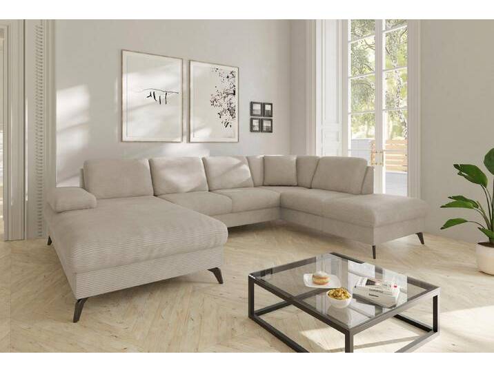 sit&more Wohnlandschaft Morris Jubi U-Form, B: 300 cm, mit Armteilfunktion & 1 Zierkissen, beige, mit Armteilverstellung-mit Bettfunktion, creme sit&more Wohnlandschaft Morris Jubi U-Form, B: 300 cm, mit Armteilfunktion & 1 Zierkissen, beige, mit Armteilverstellung-mit Bettfunktion, creme von sit&more