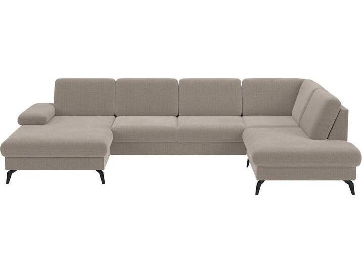 sit&more Wohnlandschaft Morris U-Form, inkl. Sitztiefenverstellung, Bettfunktion & Bettkasten, beige von sit&more