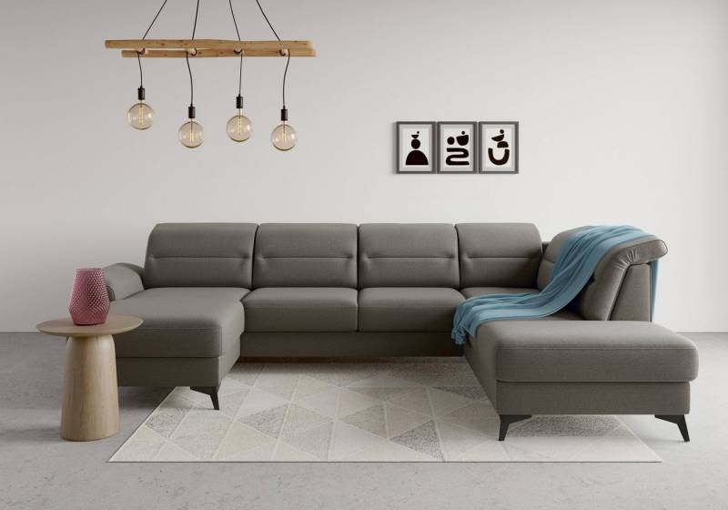 sit&more Wohnlandschaft Sinatra U-Form, optional mit Kopfteilverstellung und Armteilfunktion, Metallfüße sit&more Wohnlandschaft Sinatra U-Form, optional mit Kopfteilverstellung und Armteilfunktion, Metallfüße von sit&more