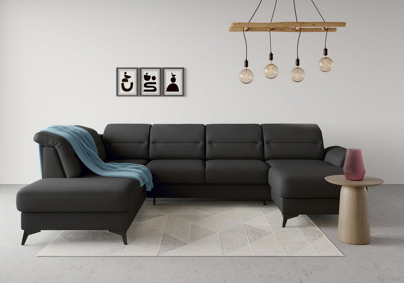 sit&more Wohnlandschaft Sinatra U-Form, optional mit Kopfteilverstellung und Armteilfunktion, Metallfüße sit&more Wohnlandschaft Sinatra U-Form, optional mit Kopfteilverstellung und Armteilfunktion, Metallfüße von sit&more