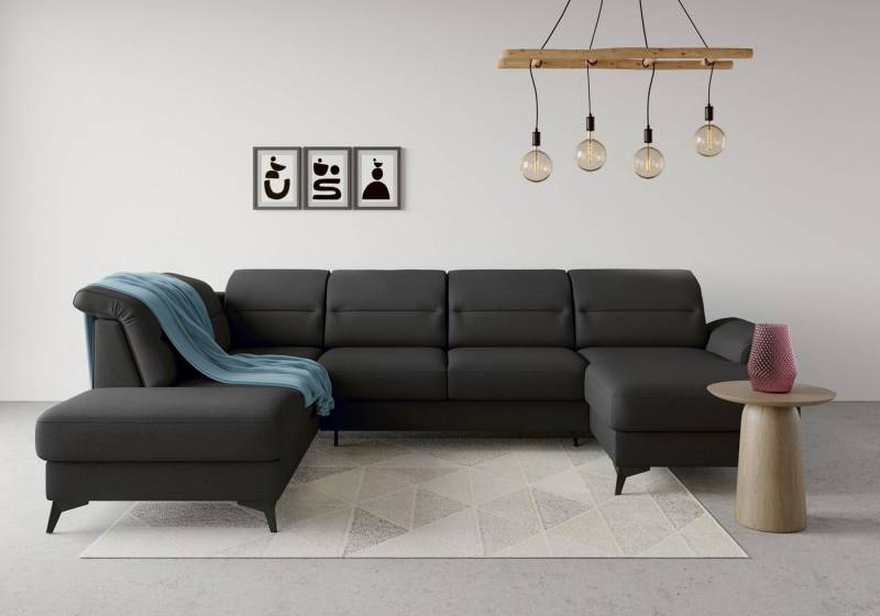 sit&more Wohnlandschaft Sinatra U-Form, optional mit Kopfteilverstellung und Armteilfunktion, Metallfüße sit&more Wohnlandschaft Sinatra U-Form, optional mit Kopfteilverstellung und Armteilfunktion, Metallfüße von sit&more