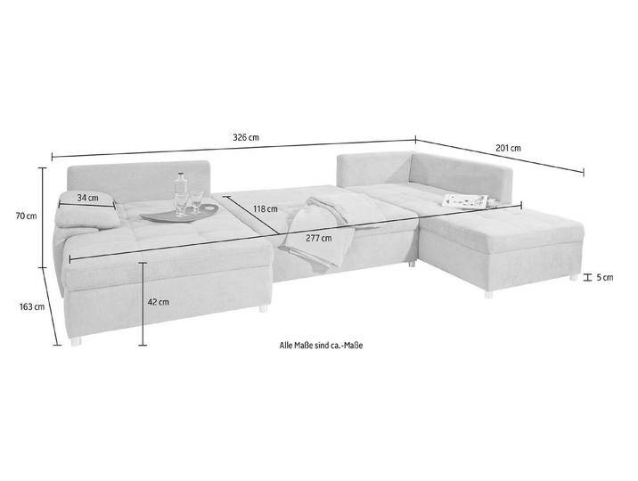 sit&more Wohnlandschaft Top Bilbao U-Form, XXL, grau, mit Bettfunktion, fango sit&more Wohnlandschaft Top Bilbao U-Form, XXL, grau, mit Bettfunktion, fango von sit&more