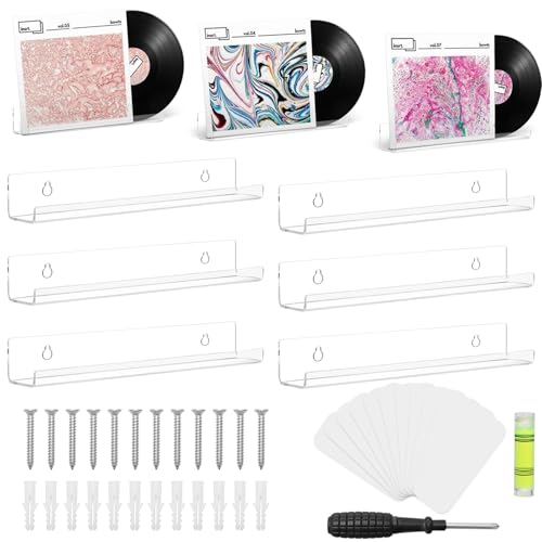 sitarcmin 6 Stück Hängeregale für Schallplatten 30CM Schallplatten Wandhalterung Vinyl Holder, Transparentes Acryl Wandregal für Schallplatten Foto Bild im Schlafzimmer Wohnzimmer Kinderzimmer sitarcmin 6 Stück Hängeregale für Schallplatten 30CM Schallplatten Wandhalterung Vinyl Holder, Transparentes Acryl Wandregal für Schallplatten Foto Bild im Schlafzimmer Wohnzimmer Kinderzimmer von sitarcmin