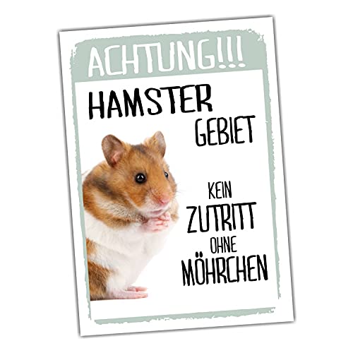 Achtung Hamster Kein Zutritt Schild lustig mit Spruch Türschild Warnschild Fun Metallschild von siviwonder