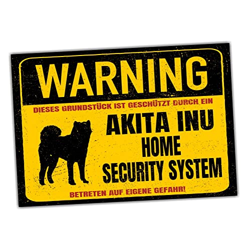 Akita Inu Japan Dog Schild Warning Security System Türschild Hundeschild Warnschild Fun von siviwonder
