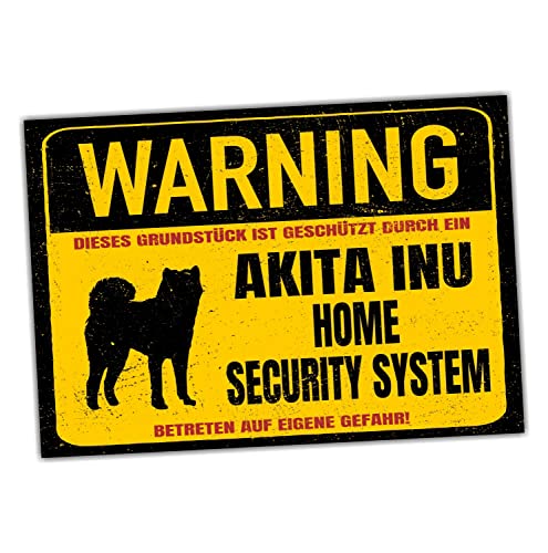 Akita Inu Japan Dog Schild Warning Security System Türschild Hundeschild Warnschild Fun Akita Inu Japan Dog Schild Warning Security System Türschild Hundeschild Warnschild Fun von siviwonder