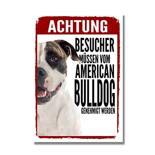 American Bulldog Genehmigung Dog Schild Spruch Türschild Hundeschild Warnschild von siviwonder