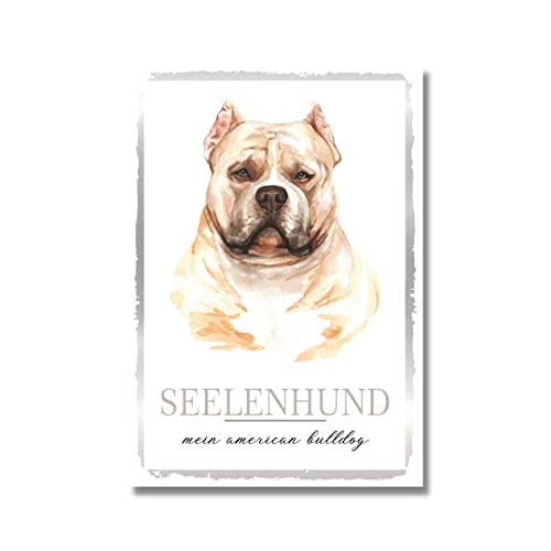 American Bulldog Seelenhund Dog Art Schild Spruch Türschild Hundeschild Warnschild Soulmate von siviwonder