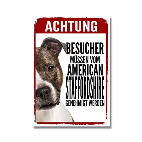 American Staffordshire Genehmigung Dog Schild Spruch Türschild Hundeschild Warnschild von siviwonder